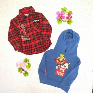 ヒステリックミニ(HYSTERIC MINI)のヒステリックミニ　　HYSTERICMINI　90 パーカー　チェックシャツ(Tシャツ/カットソー)