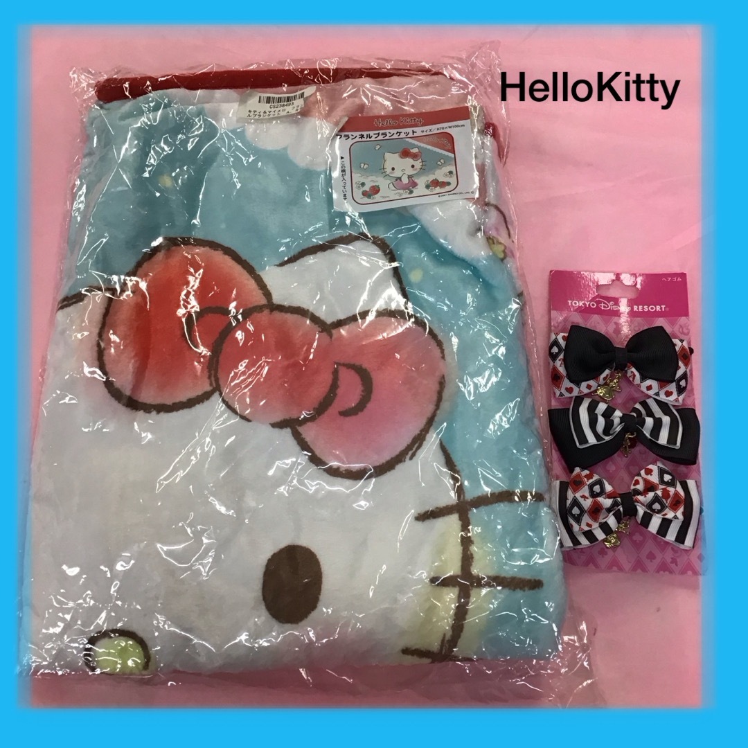 ハローキティ(ハローキティ)のHelloKittyブランケット＆ヘアゴム　　RT0342 インテリア/住まい/日用品の寝具(毛布)の商品写真