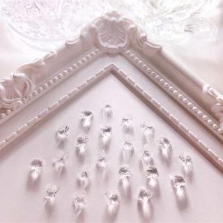 ネイルパーツ Vカットバタフライ クリア 10pcs(デコパーツ)