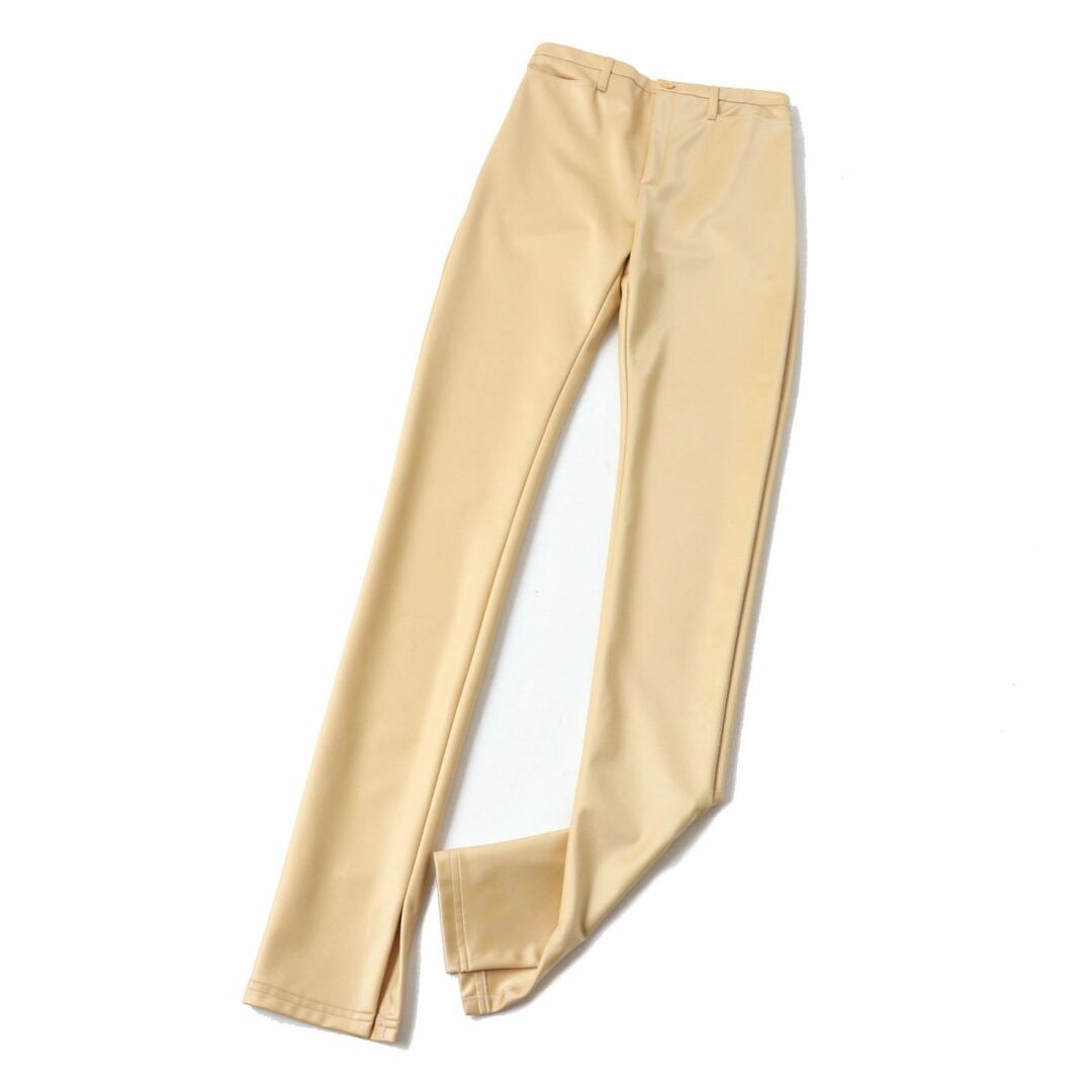 BALENCIAGA - 極美品★正規品 BALENCIAGA バレンシアガ 470746 Jersey Glossy スリム スリット パンツ／ボトムス レディース ゴールド 36 イタリア製