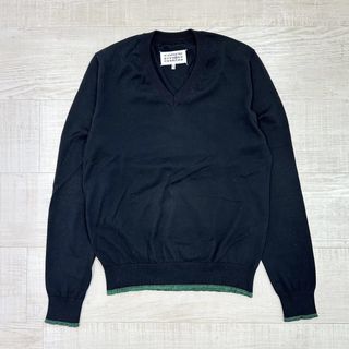 マルタンマルジェラ(Maison Martin Margiela)の18ss マルジェラ 14 コットン シルク Vネック ニット カットソー S(ニット/セーター)