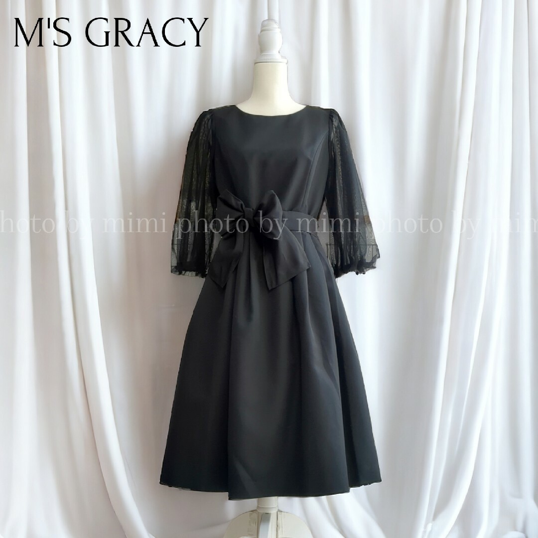 M'S GRACY(エムズグレイシー)のM'S GRACY*シアースリーブワンピース レディースのワンピース(ひざ丈ワンピース)の商品写真