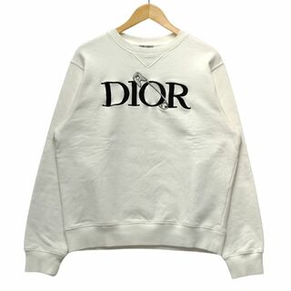ディオール(Dior)のDIOR ディオール 品番 043J604A0531 安全ピン ロゴ 刺繍 スウェット ホワイト サイズL 正規品 / 33680(スウェット)