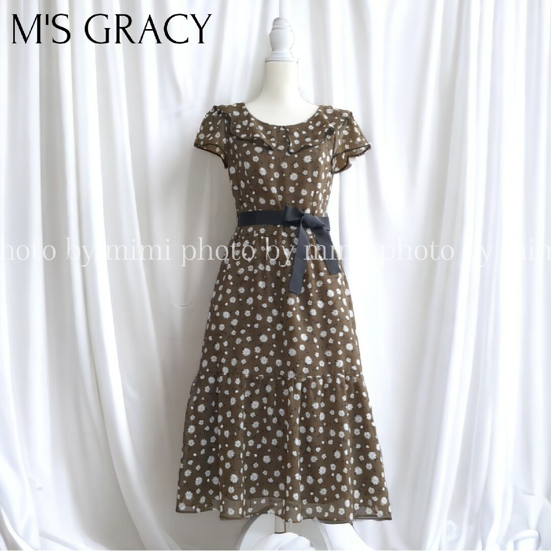 たかみ M´S GRACY*小花柄シフォンロングワンピース