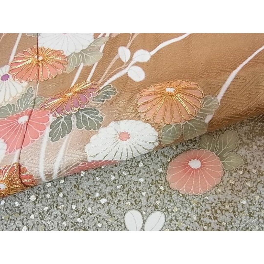 平和屋2■訪問着　駒刺繍　枝花文　菊　暈し染め　金銀彩　逸品　1ic0614 レディースの水着/浴衣(着物)の商品写真