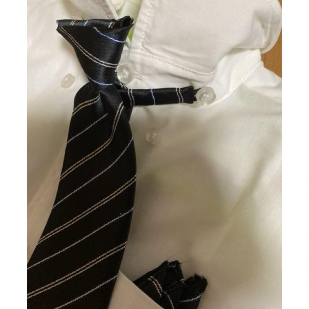 卒業式　入学式　結婚式　スーツ　カッター シャツネクタイ付き　シャツ　140 キッズ/ベビー/マタニティのキッズ服男の子用(90cm~)(ブラウス)の商品写真