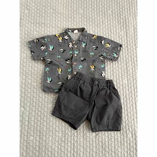 シマムラ(しまむら)のしまむら　Littc ミッキー　半袖シャツ　パンツ　2点セット(Tシャツ/カットソー)