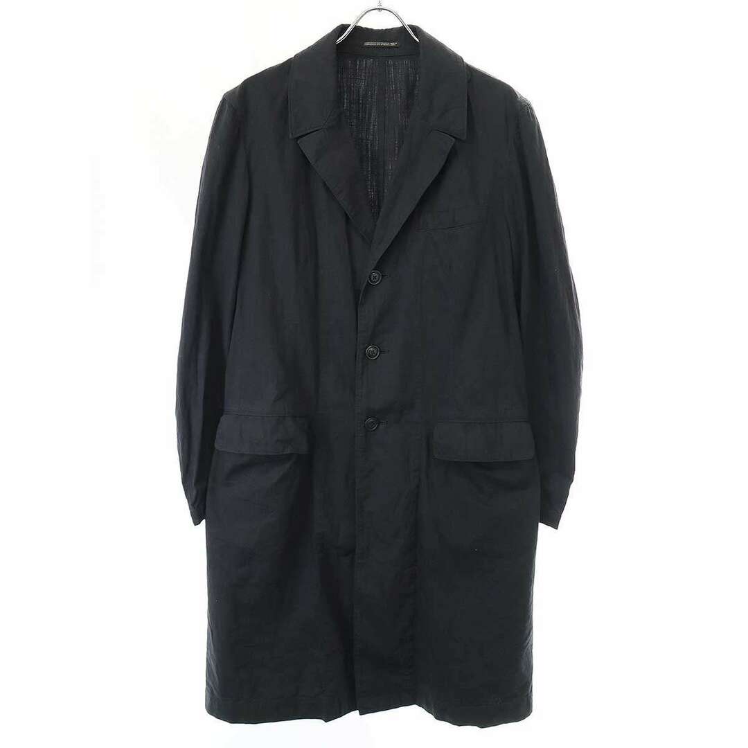 Yohji Yamamoto(ヨウジヤマモト)のYohji Yamamoto POUR HOMME ヨウジヤマモト プールオム 15AW コットンドクターコート ブラック 2 HY-J37-028 メンズのジャケット/アウター(ステンカラーコート)の商品写真