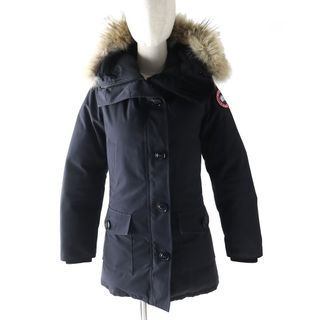 カナダグース(CANADA GOOSE)の人気 CANADA GOOSE カナダグース 2603JL BRONTE PARKA ブロンテパーカ ファー・フード付き ダウンコート ネイビー XS 日本サイズ約S カナダ製 正規品 レディース(ダウンコート)