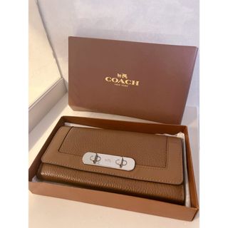 コーチ(COACH)のCOACH  ボタン式ロングウォレット　長財布　ブラウン(財布)