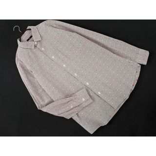 ニジュウサンク(23区)の23区 ドット ストライプ シャツ size50/白ｘベージュx赤 ■◇ メンズ(シャツ)