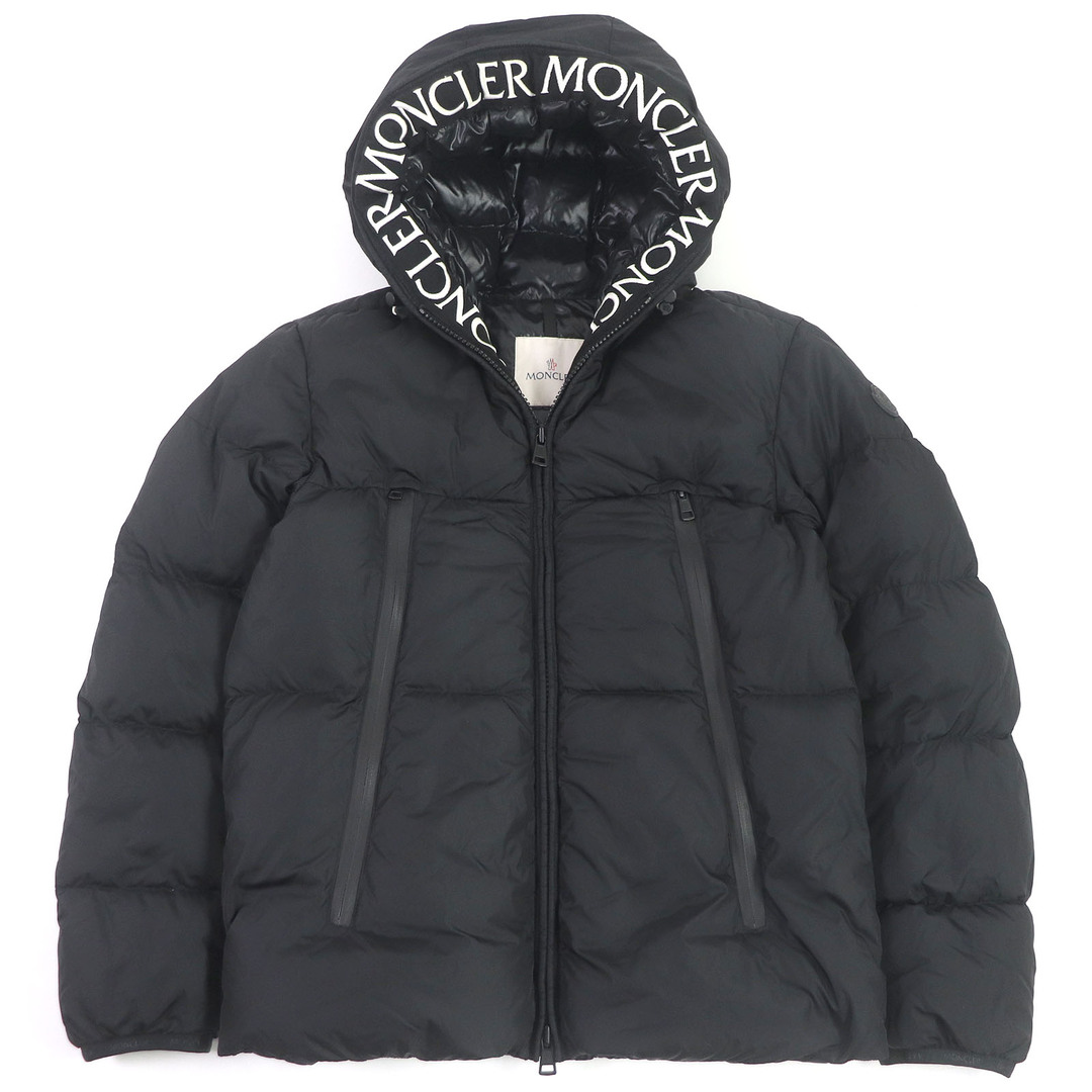 MONCLER - 美品 MONCLER モンクレール 19-20AW MONTCLA ロゴワッペン ロゴエンブロイダリー WZIP フーデッド ダウンジャケット ブラック 1 ブルガリア製 正規品 メンズ