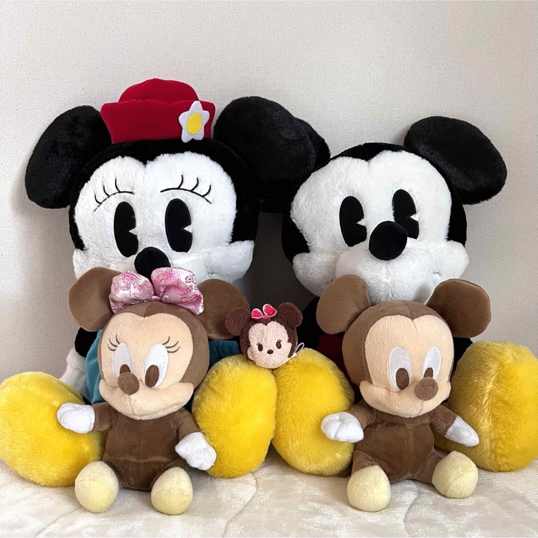 Disney(ディズニー)のミッキー ミニーちゃん　ぬいぐるみ ５点セット エンタメ/ホビーのおもちゃ/ぬいぐるみ(ぬいぐるみ)の商品写真