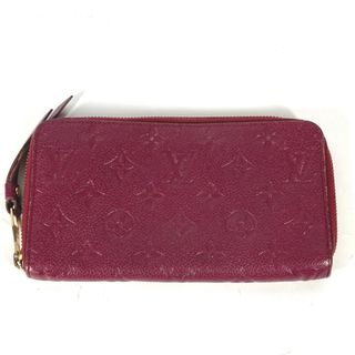 ルイヴィトン(LOUIS VUITTON)のルイヴィトン LOUIS VUITTON ポルトフォイユ スクレット ロン M60359 モノグラムアンプラント ロングウォレット ラウンドファスナー 長財布 モノグラムアンプラントレザー オロール レッド(財布)