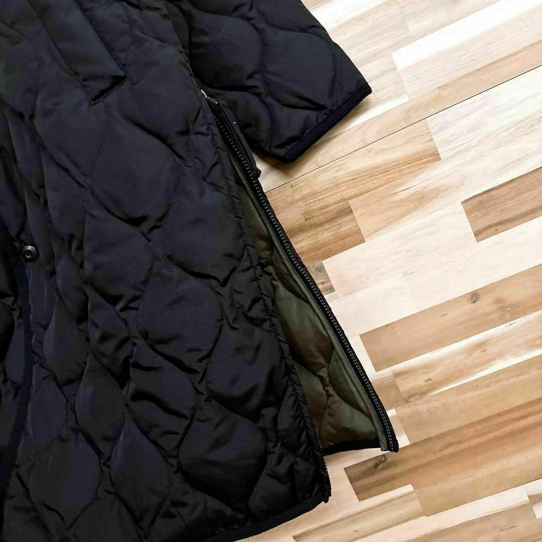 TAION(タイオン)の美品【タイオン】TAION キルティング ダウン ロングコート XL 黒×カーキ メンズのジャケット/アウター(ダウンジャケット)の商品写真