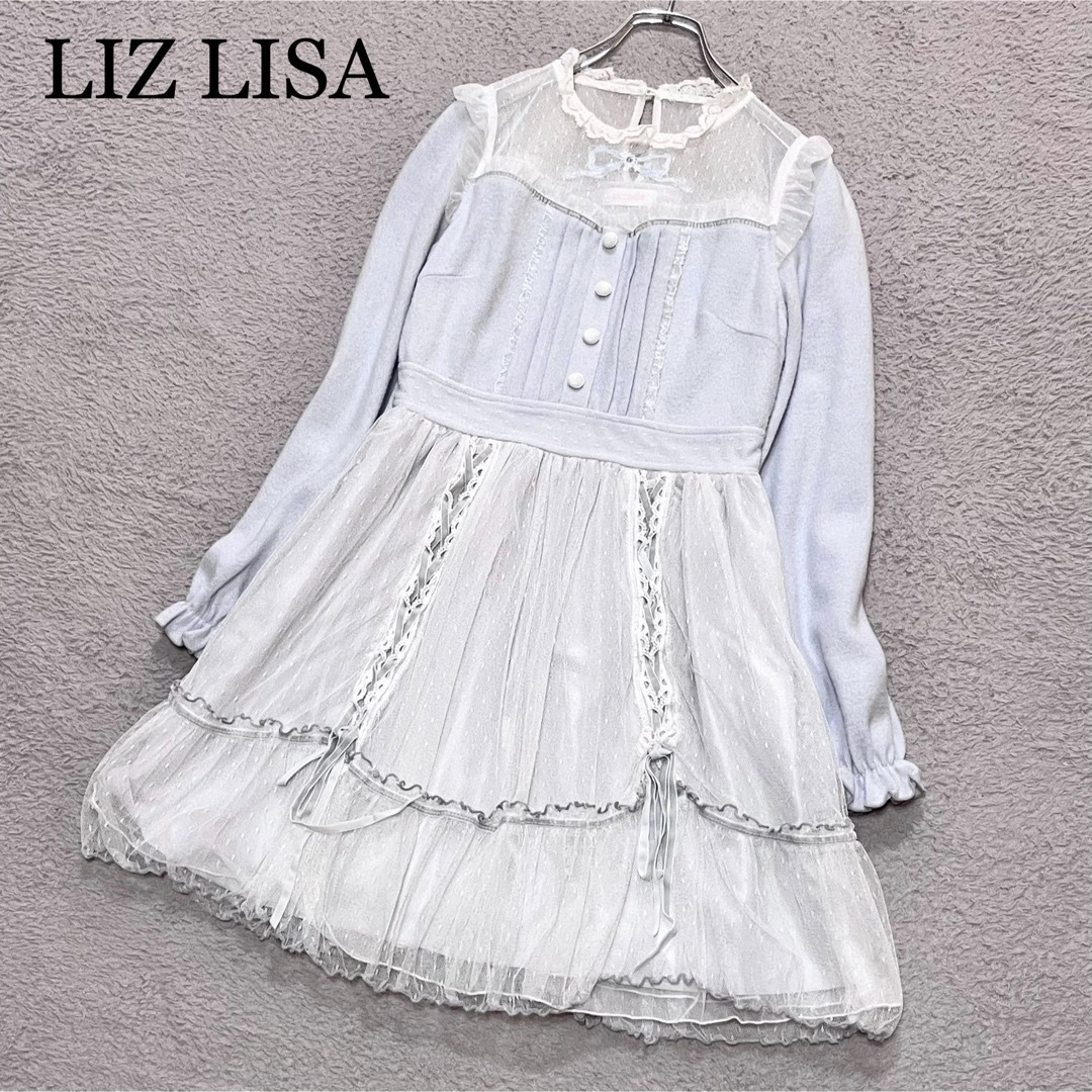 LIZ LISA(リズリサ)のLIZ LISA リズリサ　レースミニワンピース　リボン刺繍 レディースのワンピース(ミニワンピース)の商品写真