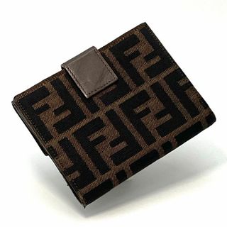 フェンディ(FENDI)の【極美品】FENDI　ズッカ　Wホック　二つ折り財布(財布)