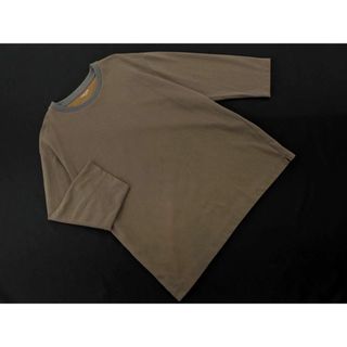 グローバルワーク(GLOBAL WORK)のGLOBAL WORK グローバルワーク 7分袖 Tシャツ sizeXL/カーキ ■◇ メンズ(Tシャツ/カットソー(七分/長袖))