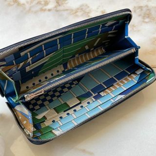 エルメス(Hermes)の希少☆HERMES エルメス アザップロング シルクイン 長財布 C刻印 紺(財布)