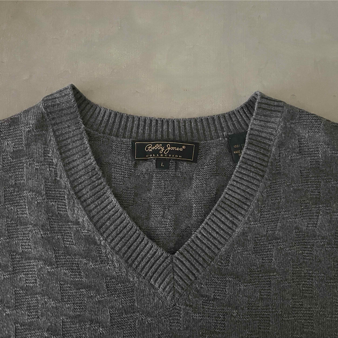 古着 00’s “Bobby Jones” Gray Knit Vest メンズのトップス(ベスト)の商品写真