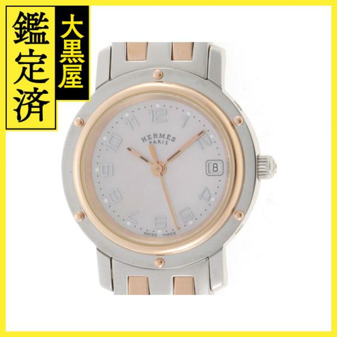 HERMES - 【送料無料】エルメス　クリッパー　クオーツ　PGP/SS　ピンクシェル【434】