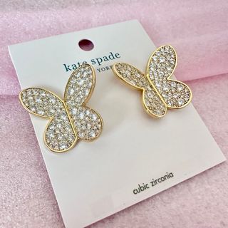 ケイトスペードニューヨーク(kate spade new york)のKate spadeパヴェラインストーン蝶々ピアス(ピアス)