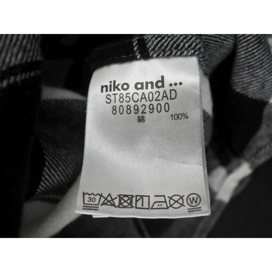 niko and...(ニコアンド)のniko and ニコ アンド チェック シャツ size3/白ｘ黒 ■◇ レディース レディースのトップス(シャツ/ブラウス(長袖/七分))の商品写真