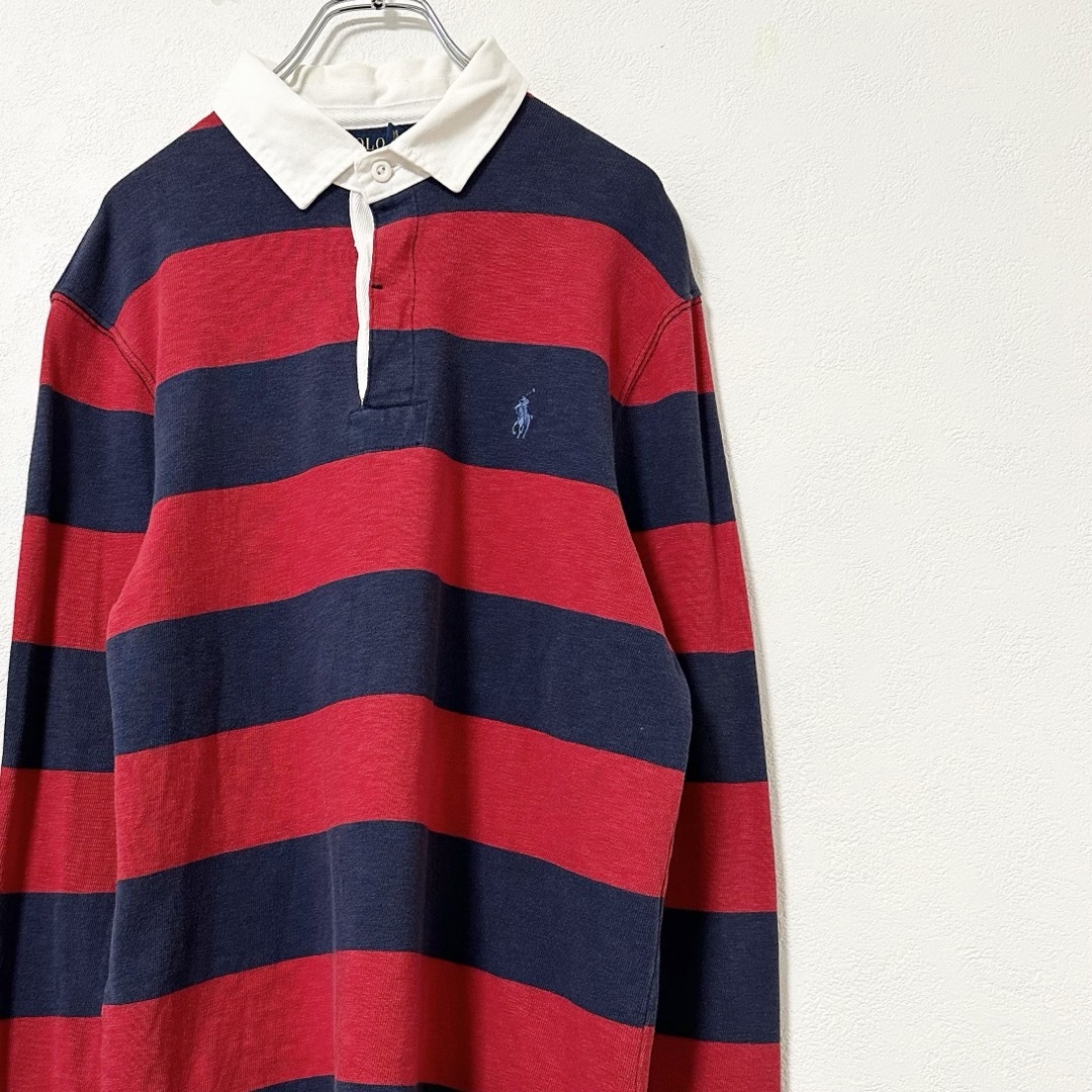 POLO RALPH LAUREN(ポロラルフローレン)のPOLO/ポロラルフローレン★ラガーシャツ★ボーダー★レッド×ネイビー/赤紺★S メンズのトップス(シャツ)の商品写真