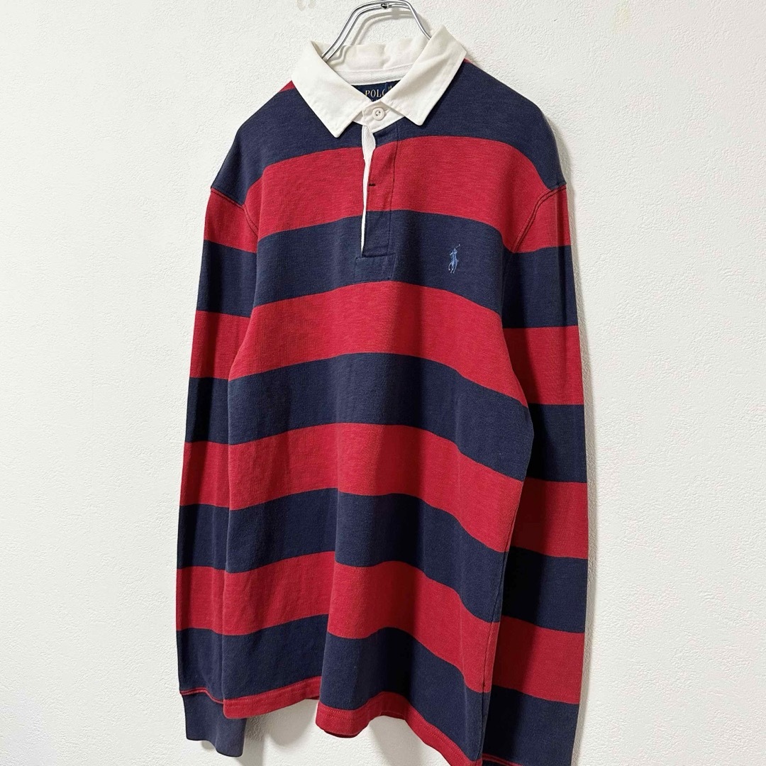 POLO RALPH LAUREN(ポロラルフローレン)のPOLO/ポロラルフローレン★ラガーシャツ★ボーダー★レッド×ネイビー/赤紺★S メンズのトップス(シャツ)の商品写真