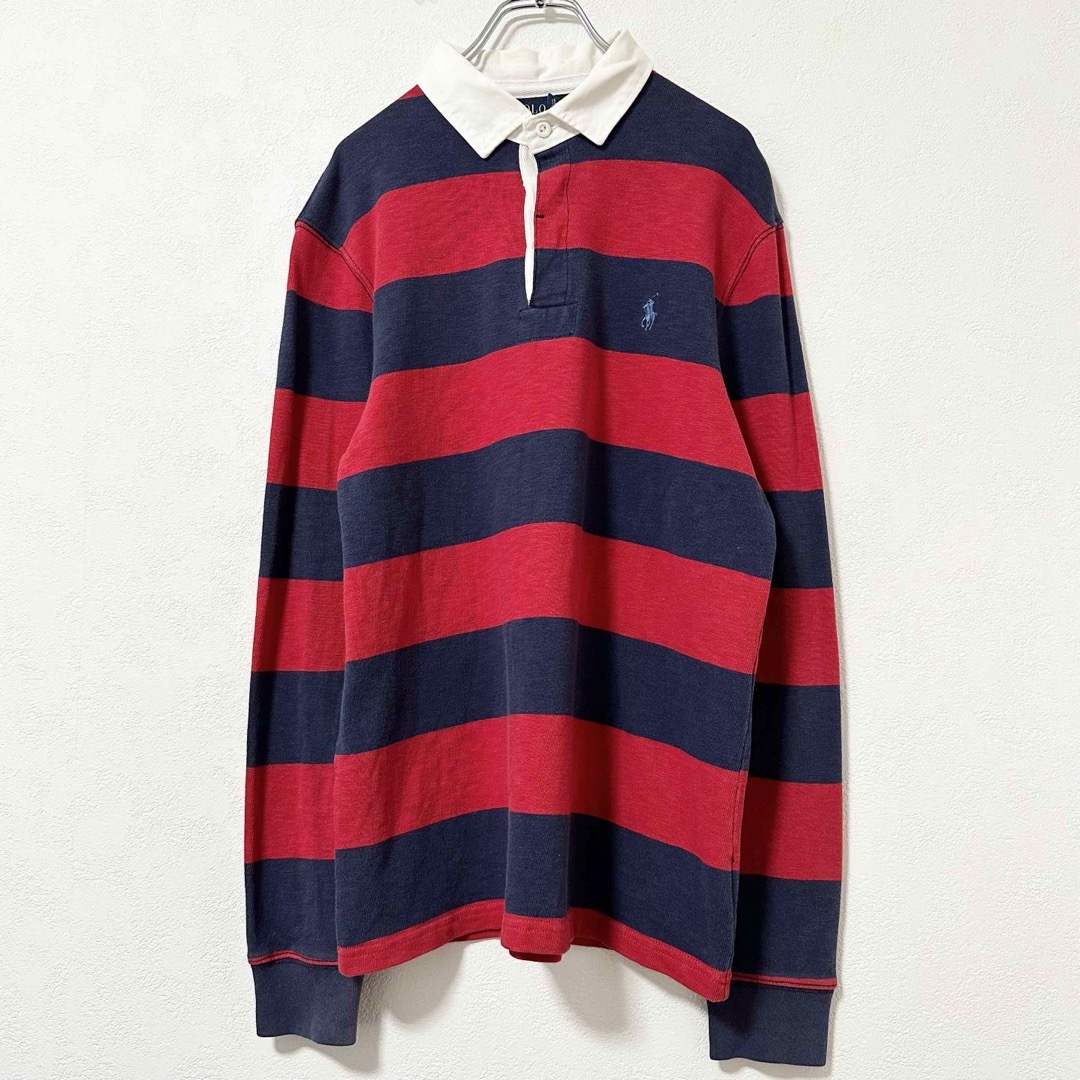 POLO RALPH LAUREN(ポロラルフローレン)のPOLO/ポロラルフローレン★ラガーシャツ★ボーダー★レッド×ネイビー/赤紺★S メンズのトップス(シャツ)の商品写真