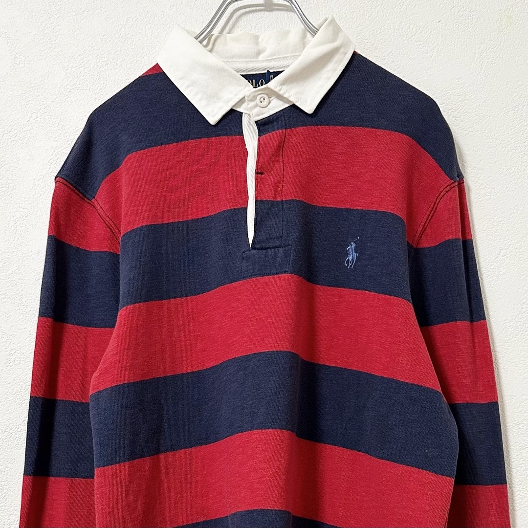 POLO RALPH LAUREN(ポロラルフローレン)のPOLO/ポロラルフローレン★ラガーシャツ★ボーダー★レッド×ネイビー/赤紺★S メンズのトップス(シャツ)の商品写真