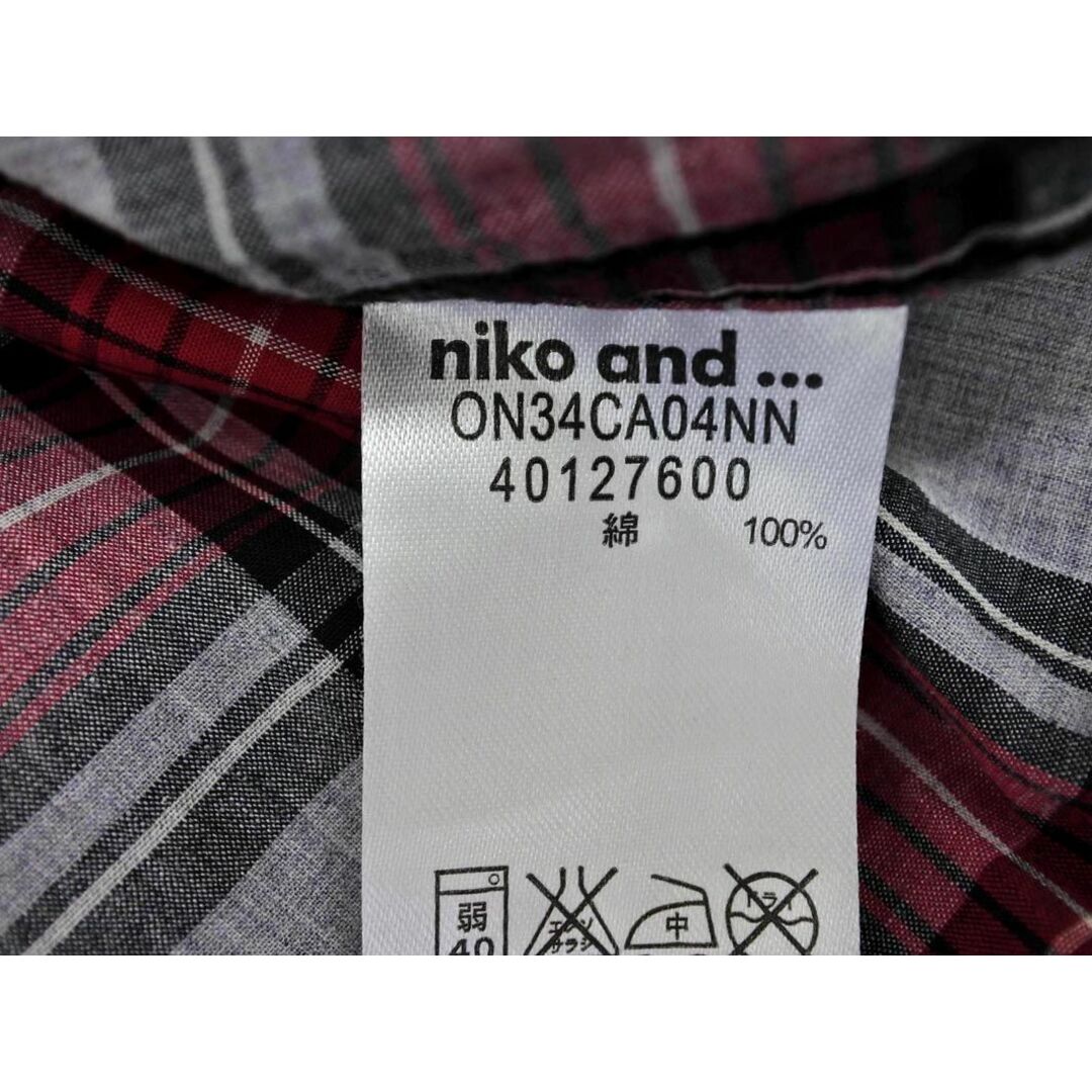 niko and...(ニコアンド)のniko and ニコ アンド チェック シャツ sizeM/グレーｘ赤 ■◇ メンズ メンズのトップス(シャツ)の商品写真