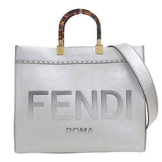 アザー(other)のフェンディ FENDI サンシャイン ミディアム 2WAYバッグ トートバッグ ショルダーバッグ レザー シルバー 8BH386 中古 新入荷 OB1747(トートバッグ)