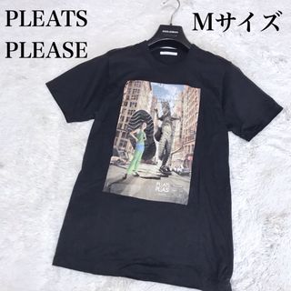 プリーツプリーズイッセイミヤケ(PLEATS PLEASE ISSEY MIYAKE)の希少 PLEATS PLEASE イッセイミヤケ Tシャツ カットソー プリント(カットソー(半袖/袖なし))