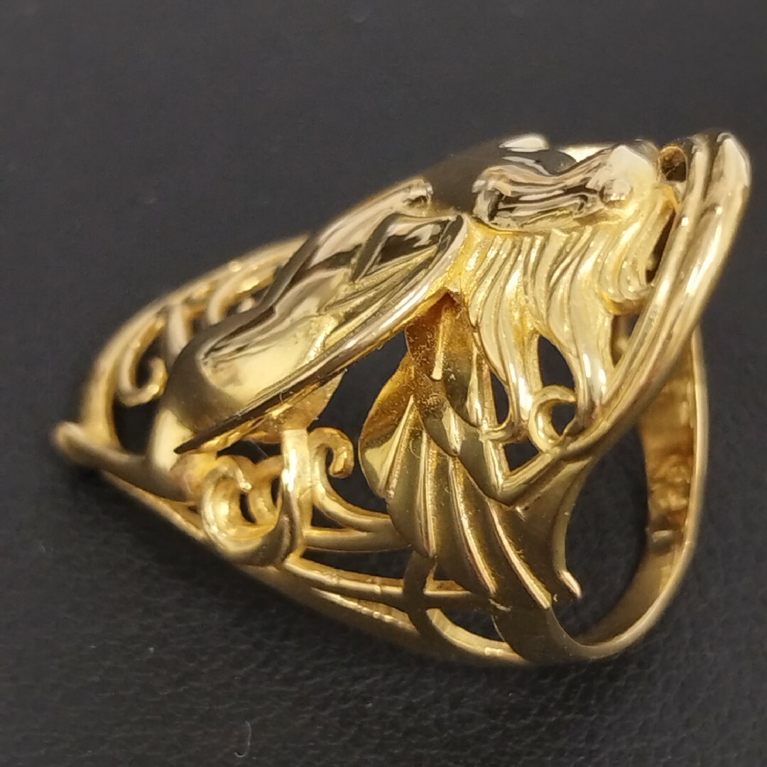 (Y030403)K18 リング ペガサス 指輪 YG 18金 ゴールド 12号 レディースのアクセサリー(リング(指輪))の商品写真