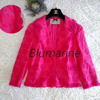 Blumarine - イタリア製★Blumarine　ジャケット　コットン　シルク　フリル　花柄