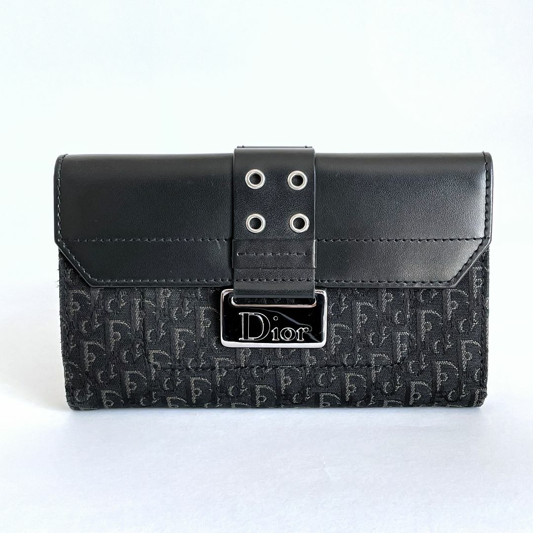 Christian Dior - Christian Dior クリスチャン・ディオール ジャガード 長財布 黒