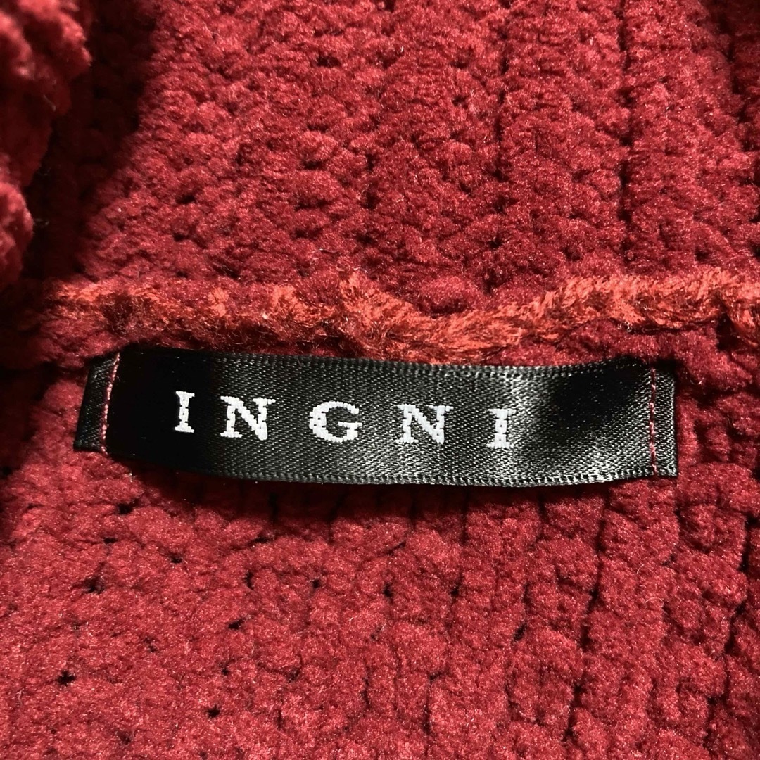 INGNI(イング)のINGNI ケーブルオフタートルニット　ボルドー　Mサイズ レディースのトップス(ニット/セーター)の商品写真