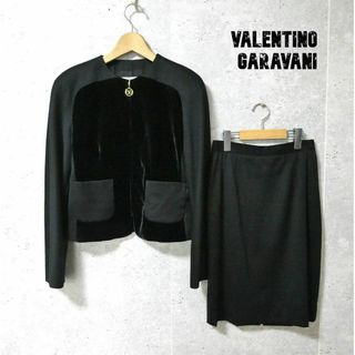 ヴァレンティノガラヴァーニ(valentino garavani)の美品 VALENTINO GARAVANI ベロア切り替え セットアップ スーツ(スーツ)