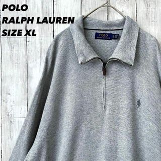 ポロラルフローレン(POLO RALPH LAUREN)のUS古着　ポロラルフローレン　ホース刺繍ロゴハーフジップシルクニットセーター(ニット/セーター)