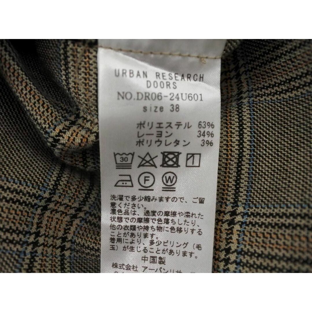 URBAN RESEARCH(アーバンリサーチ)のURBAN RESEARCH DOORS アーバンリサーチドアーズ チェック ワイド パンツ size38/グレージュ ◇■ レディース レディースのパンツ(その他)の商品写真