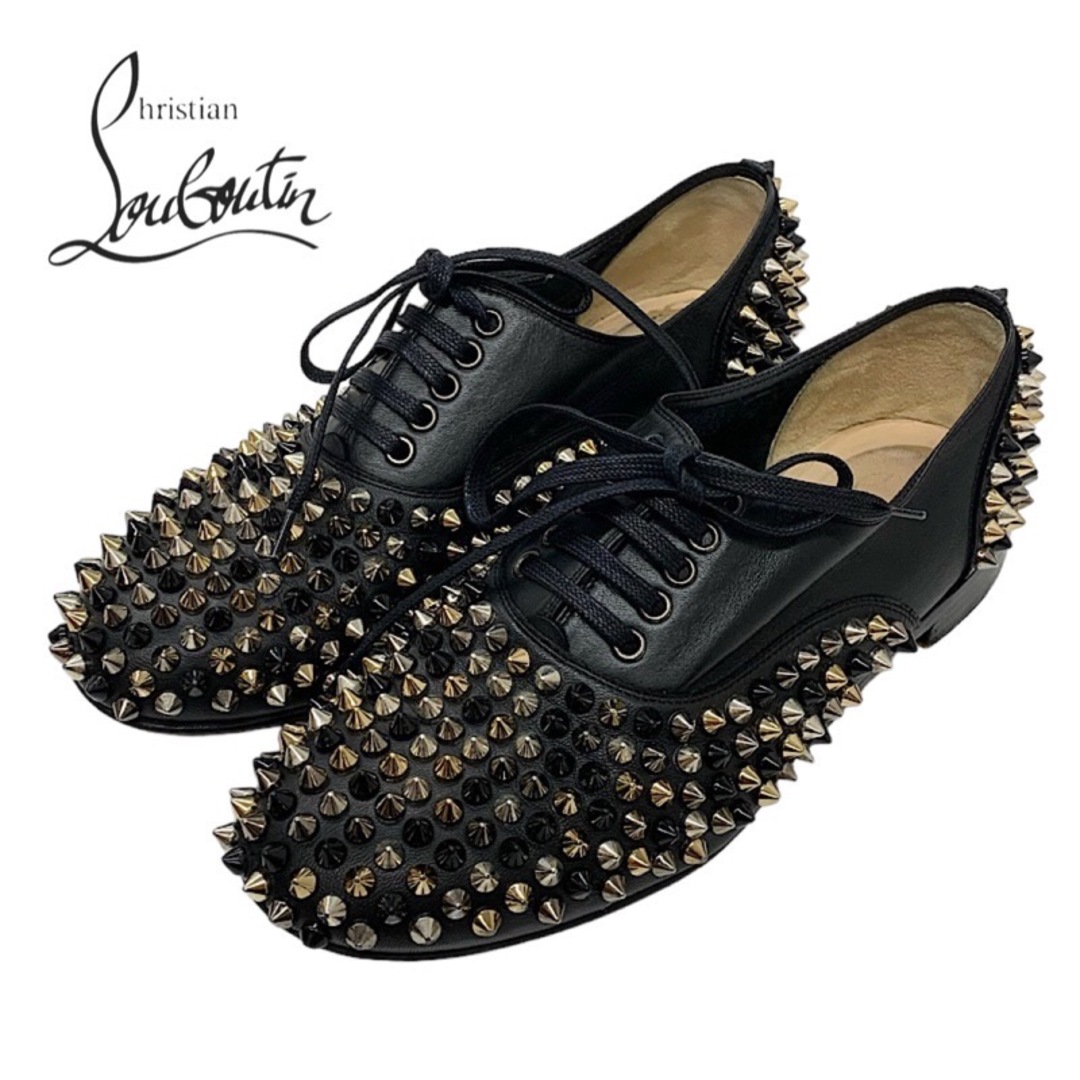 Christian Louboutin(クリスチャンルブタン)のクリスチャンルブタン Christian Louboutin フラットシューズ 靴 シューズ スパイク スタッズ レザー ブラック レディースの靴/シューズ(スニーカー)の商品写真