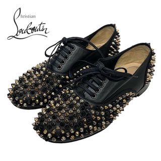 クリスチャンルブタン(Christian Louboutin)のクリスチャンルブタン Christian Louboutin フラットシューズ 靴 シューズ スパイク スタッズ レザー ブラック(スニーカー)