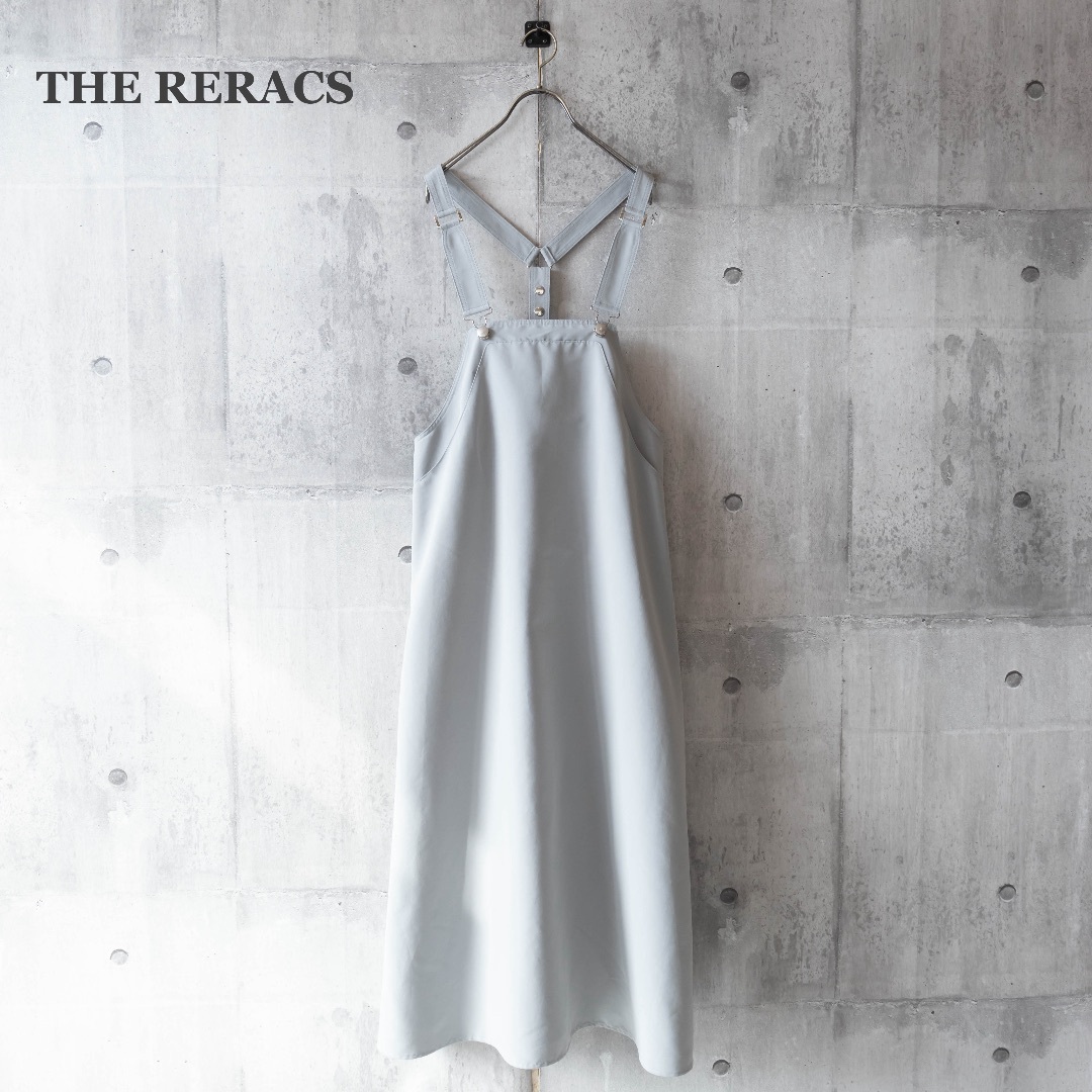 THE RERACS】ザリラクス エプロンワンピース グレージュ Sサイズ THE RERACS】ザリラクス エプロンワンピース グレージュ Sサイズ
