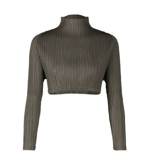 プリーツプリーズイッセイミヤケ(PLEATS PLEASE ISSEY MIYAKE)のイッセイミヤケプリーツプリーツ　短めトップス(カットソー(長袖/七分))