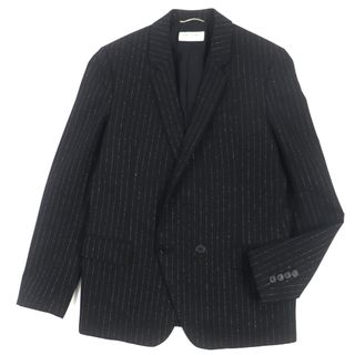 Saint Laurent - 美品 SAINT LAURENT PARIS サンローランパリ 2020年製 645177 ストライプ柄 ダブル テーラードジャケット ブラック 44 イタリア製 正規品 メンズ