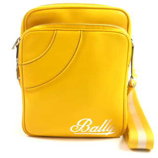 Bally - 極美品 BALLY バリー SMASH レザー ロゴ入り ストライプ ショルダーバッグ イエロー シルバー金具 イタリア製 メンズ