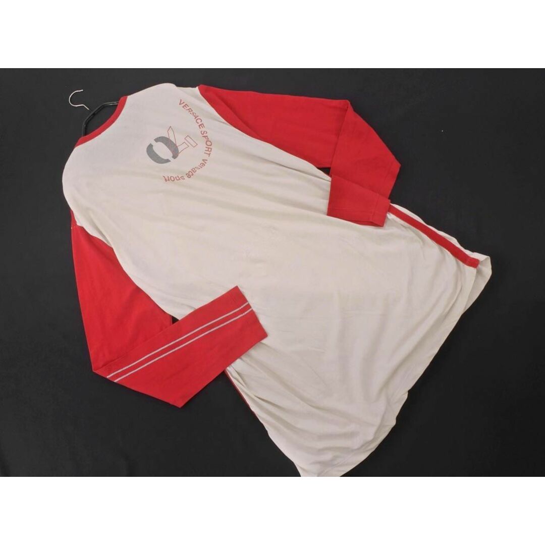 VERSACE(ヴェルサーチ)のVERSACE ヴェルサーチ SPORT プリント ロング Tシャツ sizeXL/白ｘ赤 ■◇ メンズ メンズのトップス(Tシャツ/カットソー(七分/長袖))の商品写真