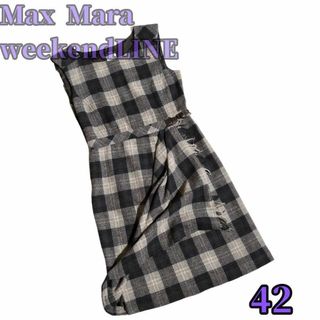 ウィークエンドマックスマーラ(Weekend Max Mara)の【メガチェック✨ヴァージンウール】　マックスマーラ 　ラップワンピース　XＬ(ひざ丈ワンピース)