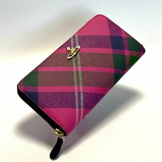 ヴィヴィアンウエストウッド(Vivienne Westwood)の【美品】ヴィヴィアンウエストウッド　ラウンドジップ　長財布 タータンチェック(財布)